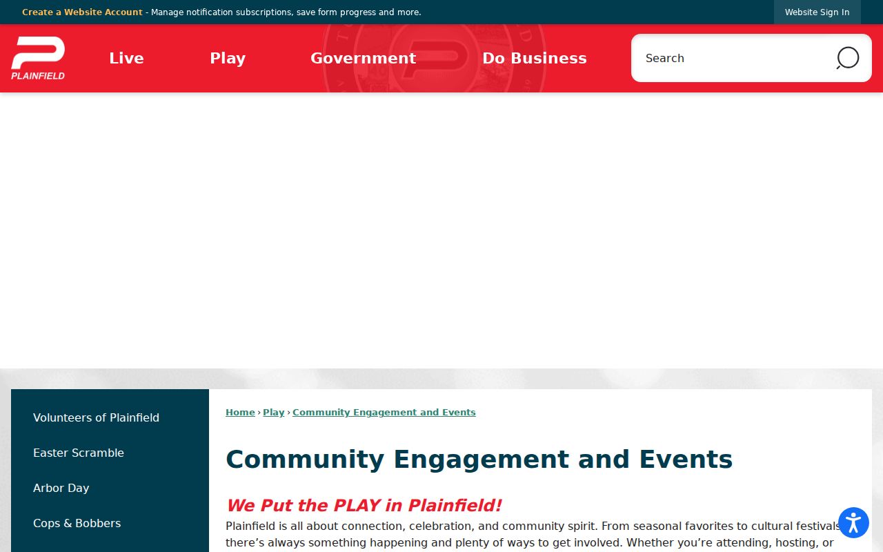 Plainfield neighbors lookup view of Town community engagement partners