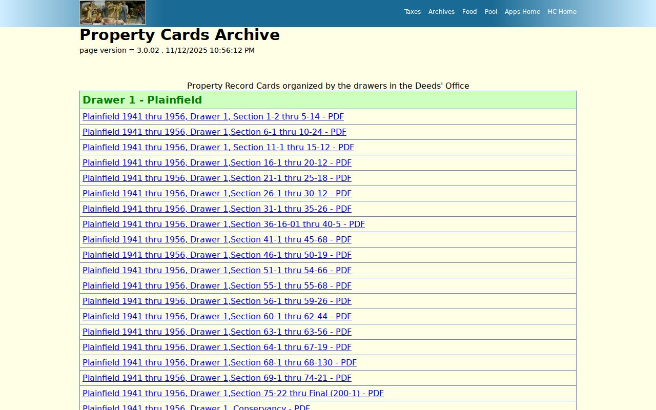 Historic property cards for Plainfield past residents research