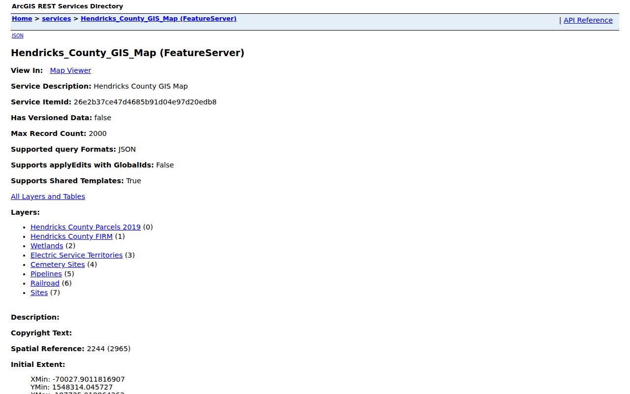 Plainfield ZIP code directory image of Hendricks County GIS parcel data
